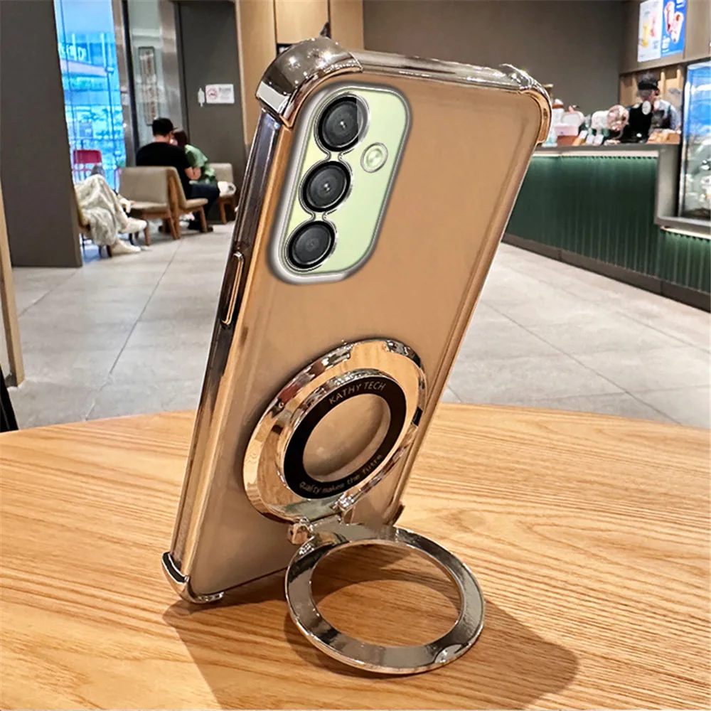 Transparent Shockproof Magnetic Stand Soft Silicone Phone Case