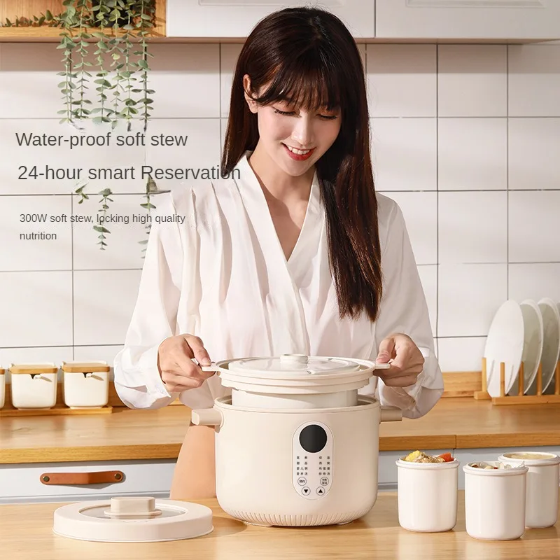 220V 2500ML Electric Electric Slow Stewer Household Automatic Water Separated Stewing Soup Health Preserving Pot Slow Cooker 4