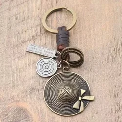 Vintage Metal & Leather Keychain Collection - Unique Shapes & Designs (Women Hat)