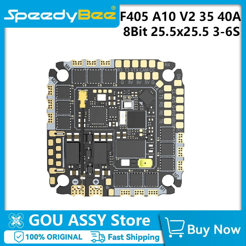 Drone FPV Micro AIO V2 35A/40A CNC, châssis en fibre de carbone et composants compacts.