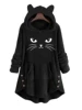 Autumn and Winter Plush Letter Cartoon Print Cat Ears Long-Sleeved Pullover Hooded Loose Casual Street Sweatshirt Women's Warm Top 4