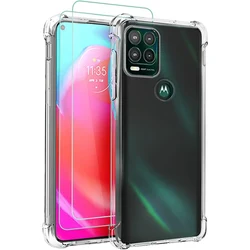 Crystal Clear Shockproof Transparent Case with Hard Bumper and Soft TPU Protective Cover for PC and TPU (Clear)