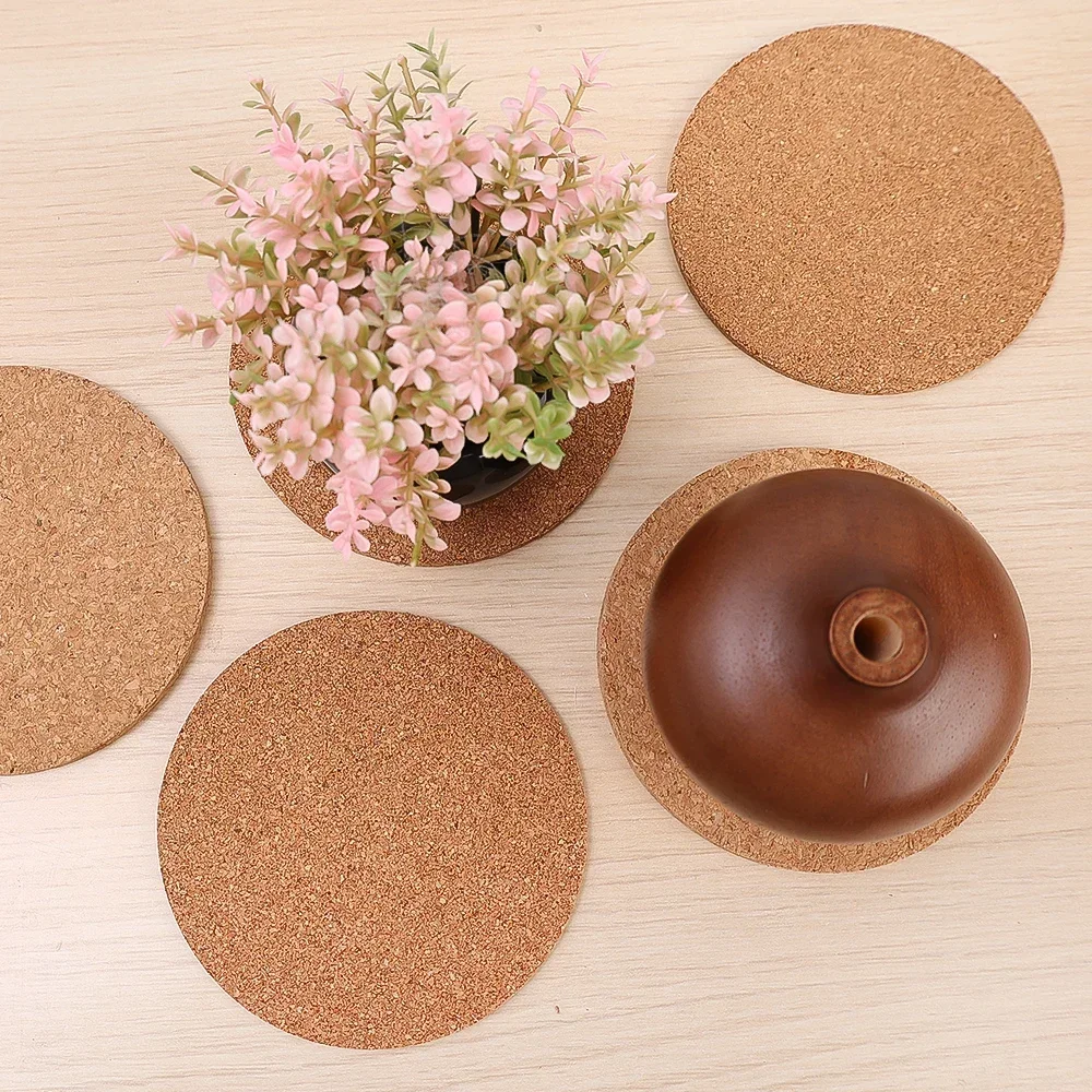Description Picture 5 of item20/1pcs Natural Cork Coasters Heat Insulation Round Shape Cup Mats Dia 9cm Wine Coffee Tea Table Pad Home Office Kitchen Tool