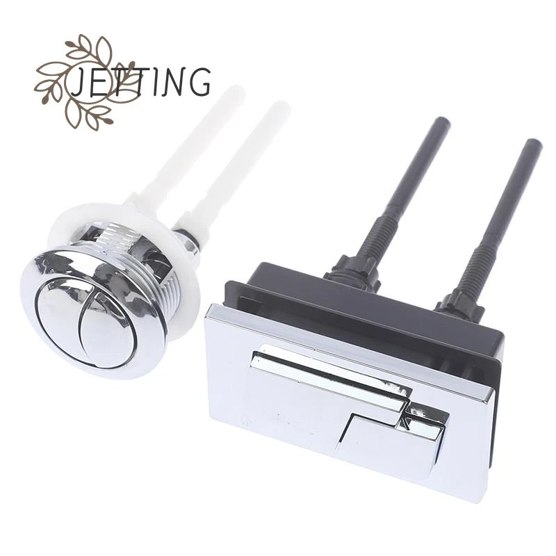 Dual Flush Toilet Water Tank Button 1pc Round Square Toilet Valve Rods Push Button Water Saving For Cistern Bathroom