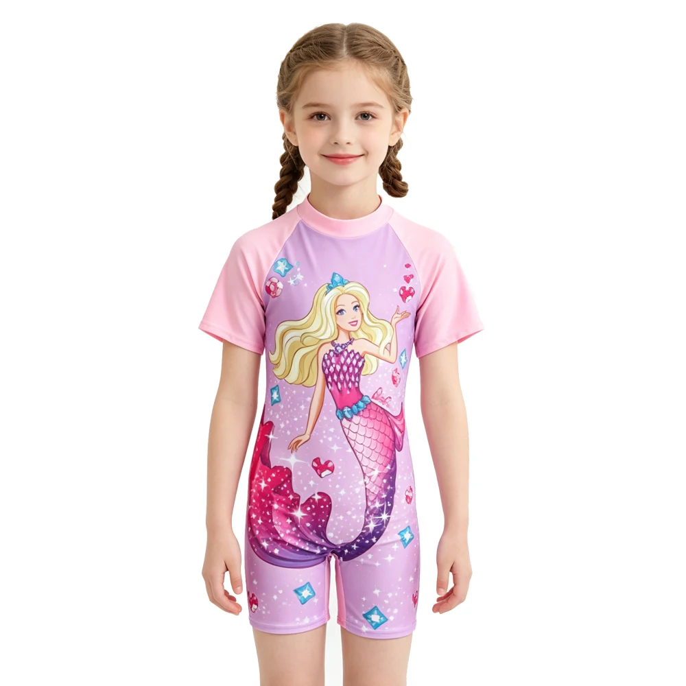 Children's Swimwear One-piece Swimsuit For Boys and Girls Little Kids Big Kids Sun Protection Hot Spring Unicorn Swimming Set - 2