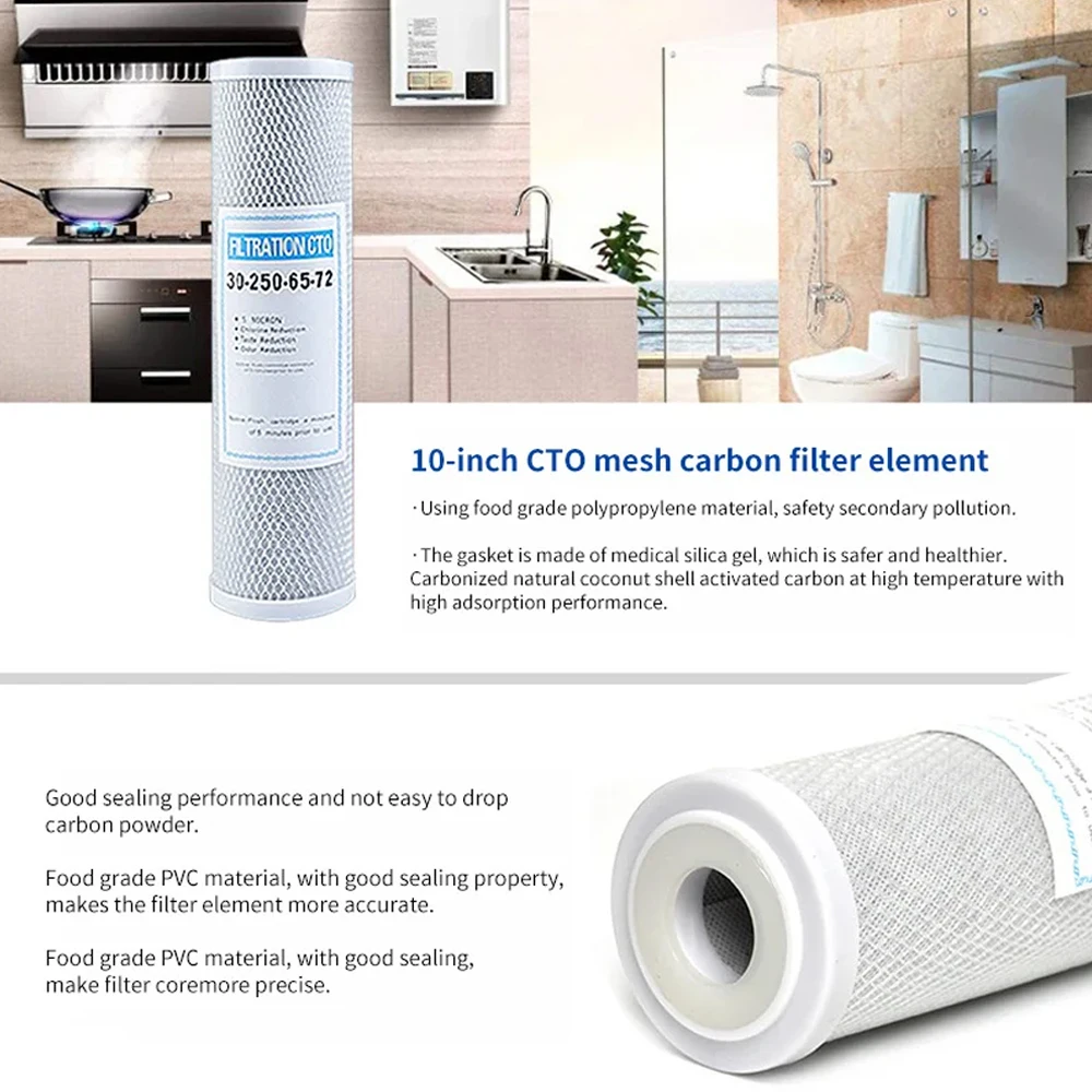 Premium Universal 10-Inch Activated Carbon Water Filter Cartridge