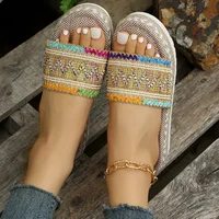 Weave Women's Slippers Platform Summer Shoes for Women 2023 New Beach Casual Heeled Sandals Bohemian Handmade Ladies Espadrilles - Image 6