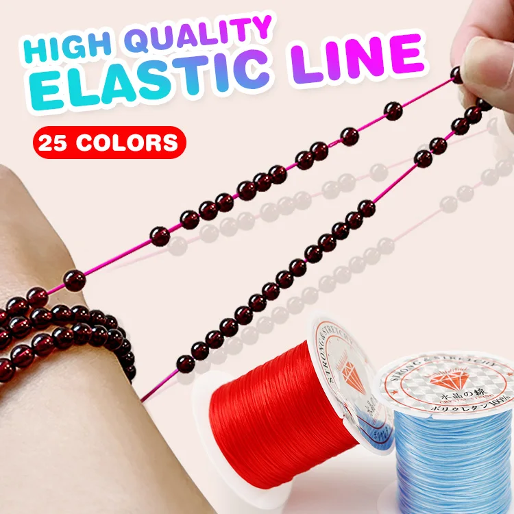 Paxcoo 1mm Elastic Bracelet String Cord Stretch Bead Cord for Jewelry  Making and Bracelet Making
