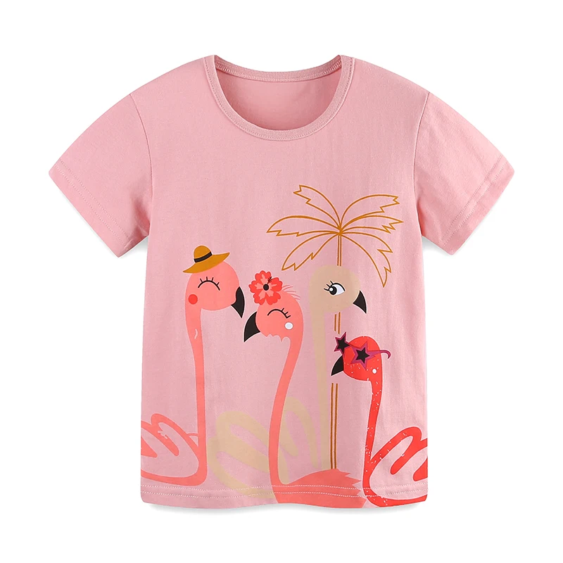 2Pcs/set Summer Two-pieces Tracksuits Toddler Baby Boys Children's Clothing Cartoon Flamingo Kids Clothes Top+ Pants