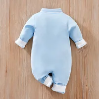 Spring And Autumn 0-18m Newborn Clothing Casual Polo Shirt Cotton Comfortable Soft Boys And Girls Long Sleeved Baby Bodysuit 2