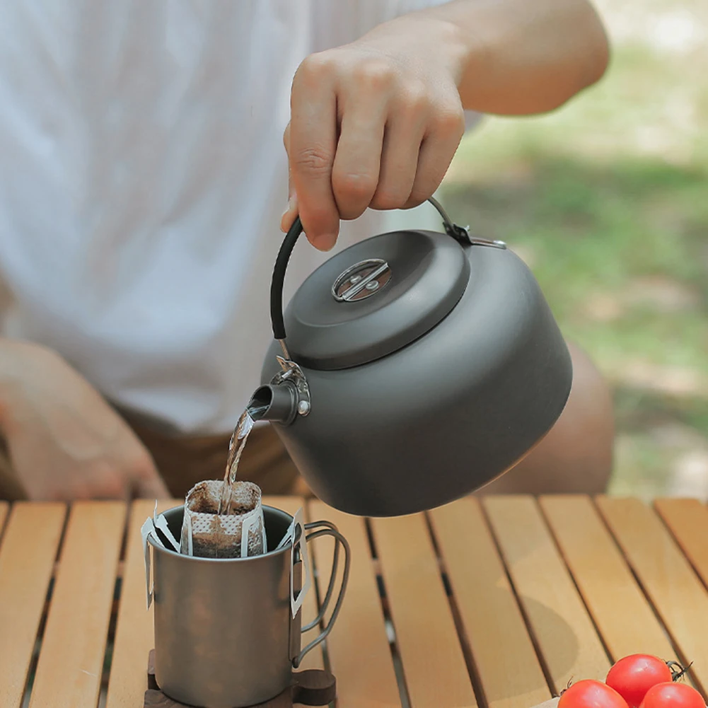 Camping Kettle Camp Tea Coffee Pot, 1L Stainless Steel Outdoor Campfire  Camp kettle, Portable Lightweight Teapot Fast Heating Boiling Water, Ideal  for