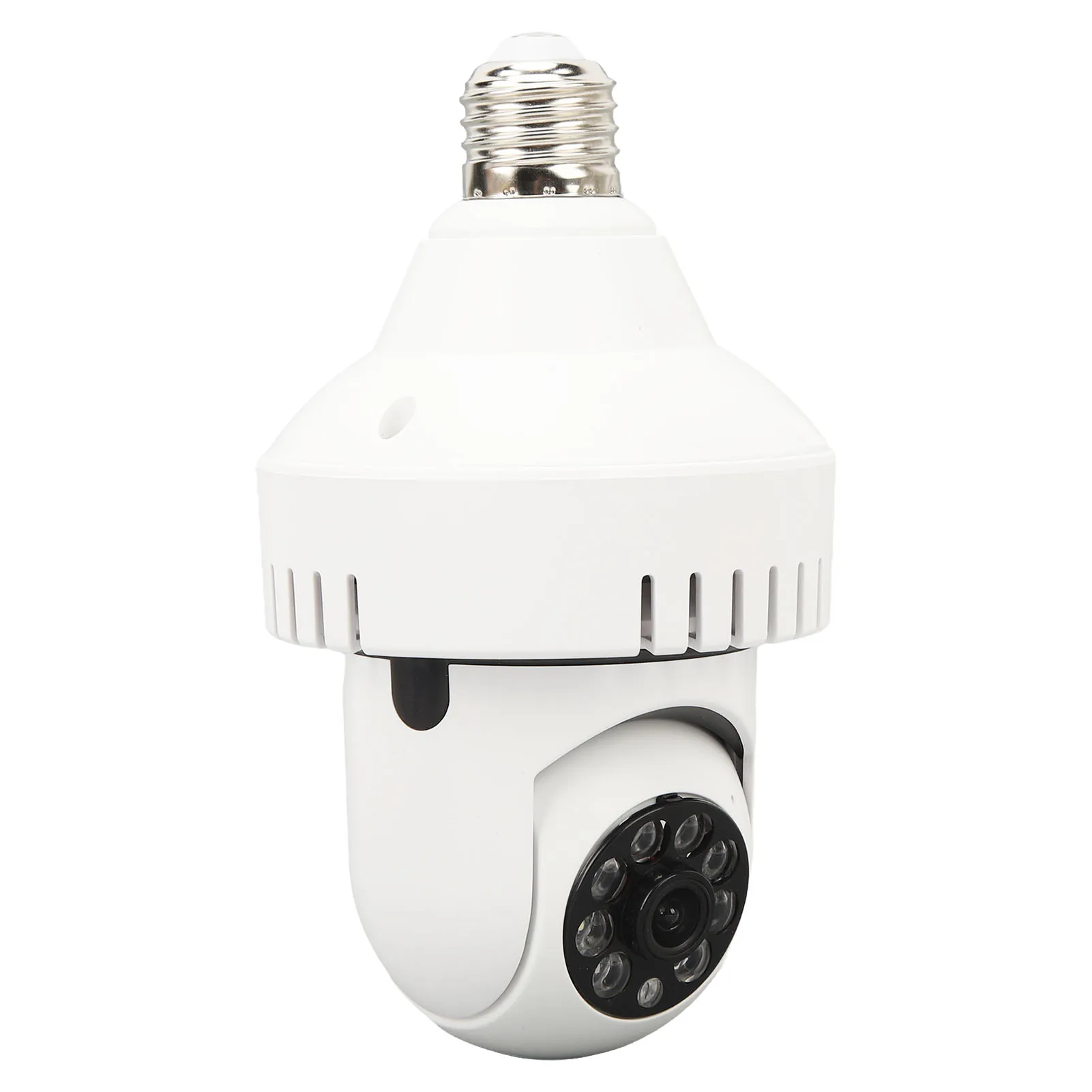 Outdoor WiFi Light Bulb Security Camera 2 Way Audio 110‑240V Light Bulb Security Camera with Smoke Detector for Home
