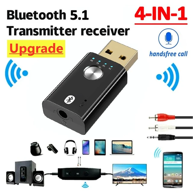 4 in 1 bluetooth 5,1 audio empfänger sender stereo usb dongle 3,5mm 3,5 aux  rca wireless adapter für auto kit tv pc kopfhörer - AliExpress