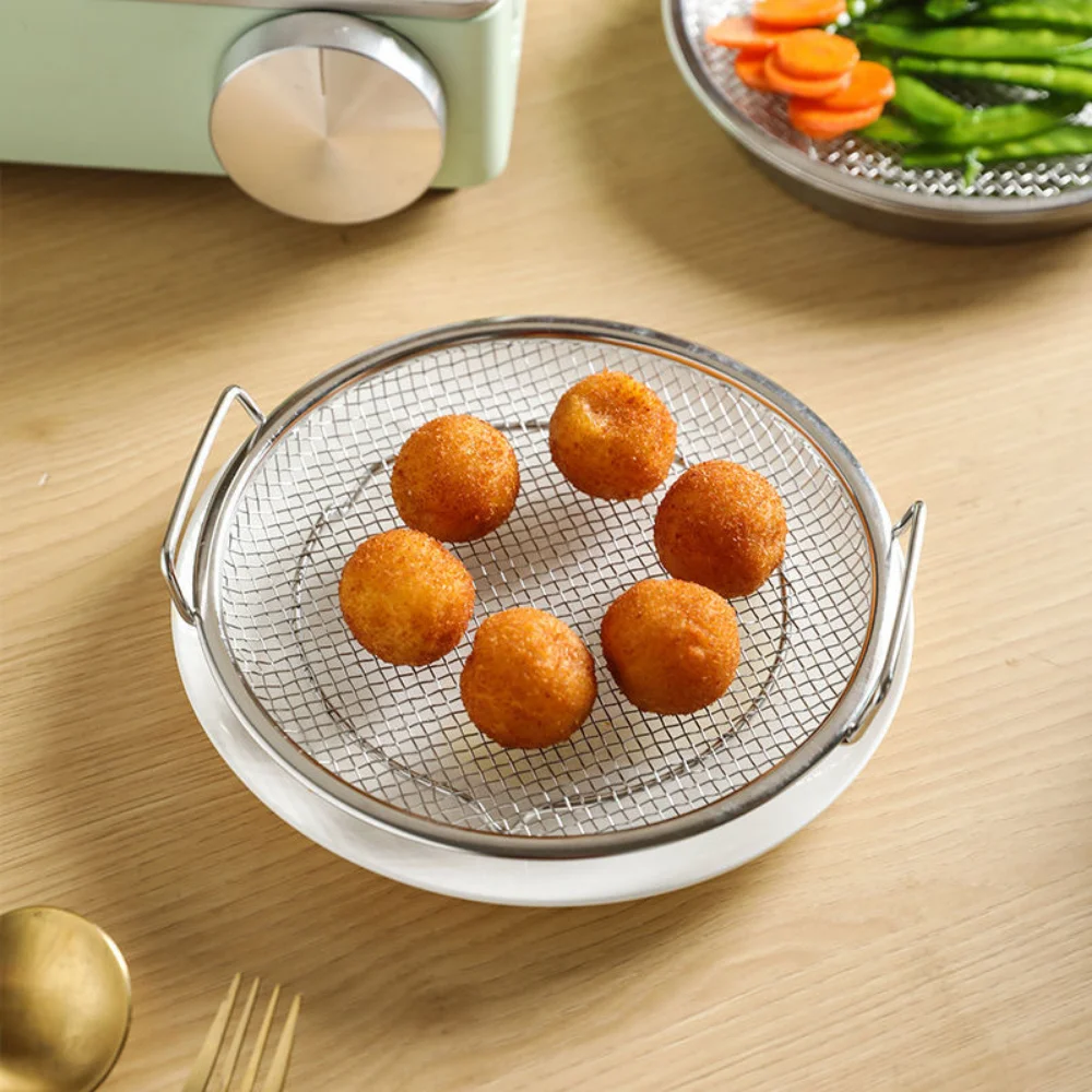 Kitchen Oil Strainer Pan Stainless Steel Frying Oil Strainer Pan Fine Mesh Basket for Frying BBQ Food French Fries