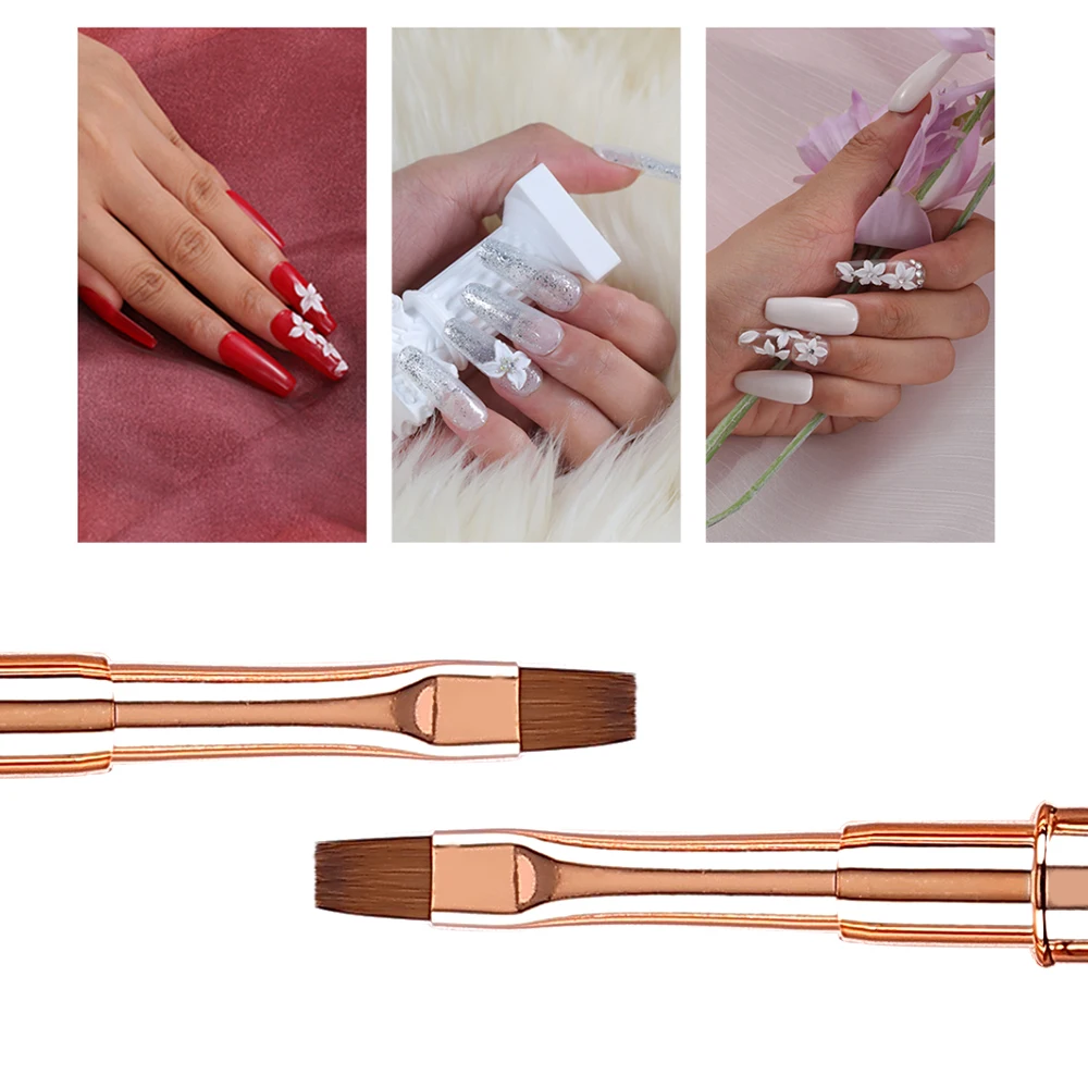 Rose Gold Diamond Nail Art Brush Set
