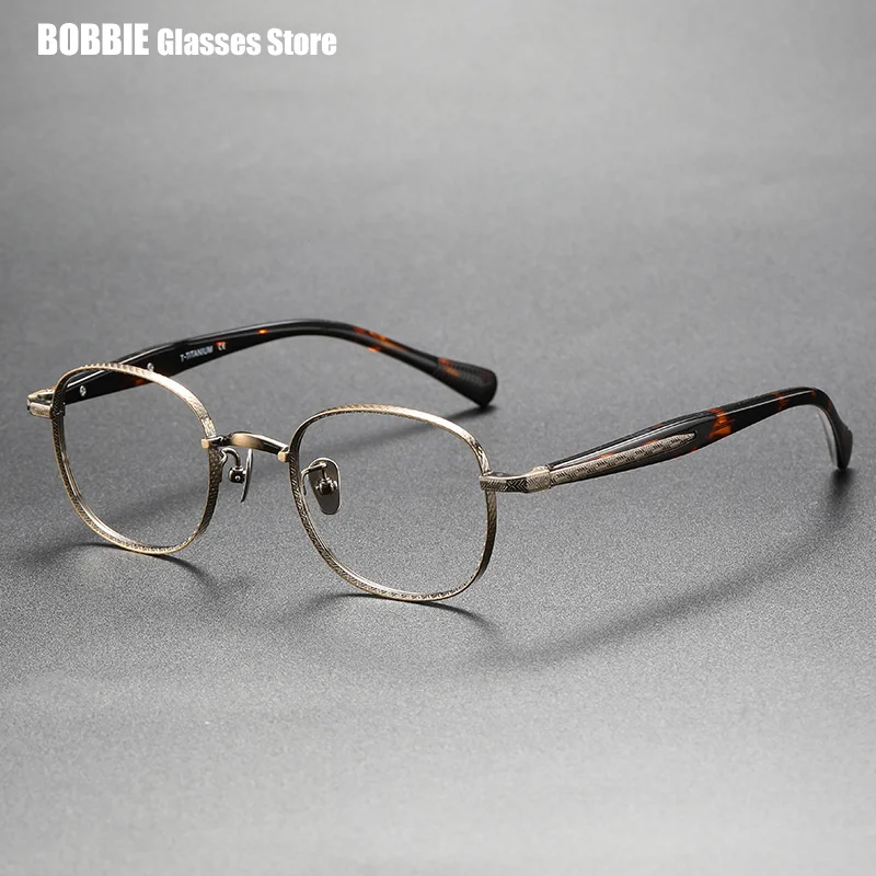 

Japanese Designer Pure Titanium Eyeglasses Glasses Frame Woman Men Small Face Full Popular Personalized Eyewear Decoration 2023