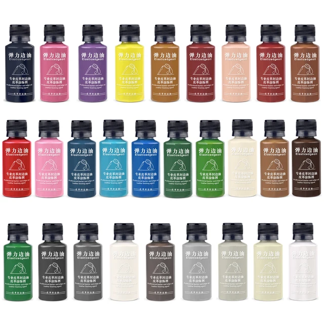 30ml Bordo in pelle Riparazione Vernice Tintura a olio Medicazione Finitura colorata Artigianato fai-da-te Borsa per scarpe in pelle Cappotti Bordi elastici in pelle Pigmento 4