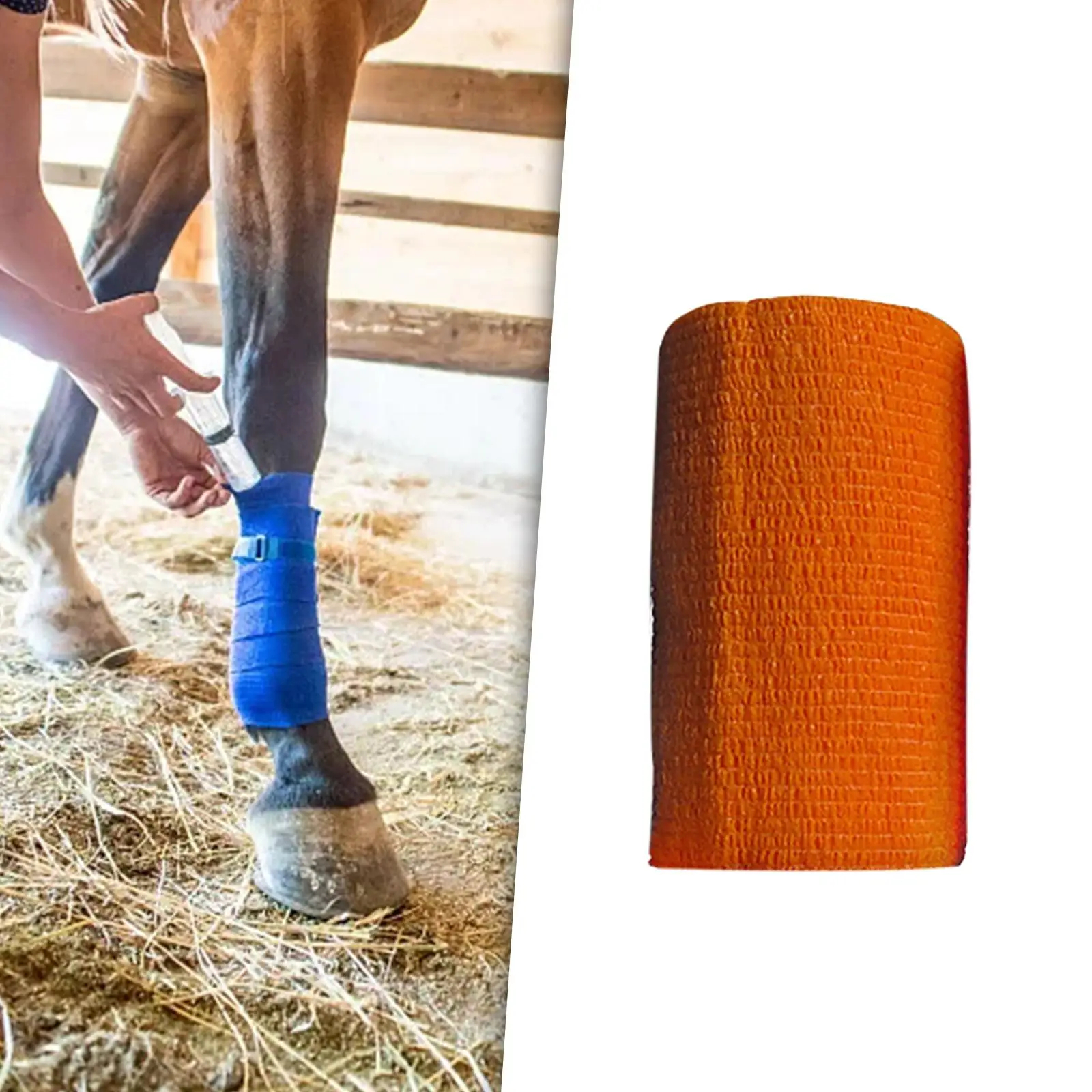 Vet Wrap for Horses 4 inch Wide Non Woven Elastic Breathable Self Adherent Wrap Horse Leg Tape for Horses Pet Cats Knee 4