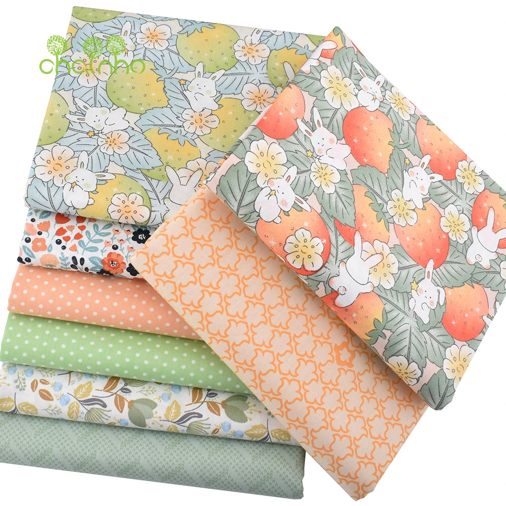Chainho,Flower& Cartoon Printed Twill Cotton Fabric,DIY Sewing Quilting Home Textiles Material For Baby Children's Bedding,Shirt