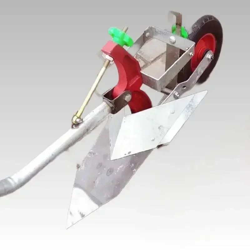 Manual Soil Ploughing Machine, Agricultural Trencher Ridge Mill Micro Tiller Small Trenching Plow Household Cultivator