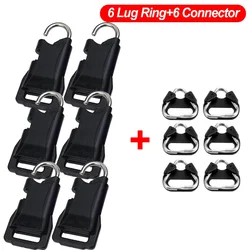 Adjustable Camera Strap Quick Release Buckle with Triangle Split Ring - 6 Connectors 6 Ring