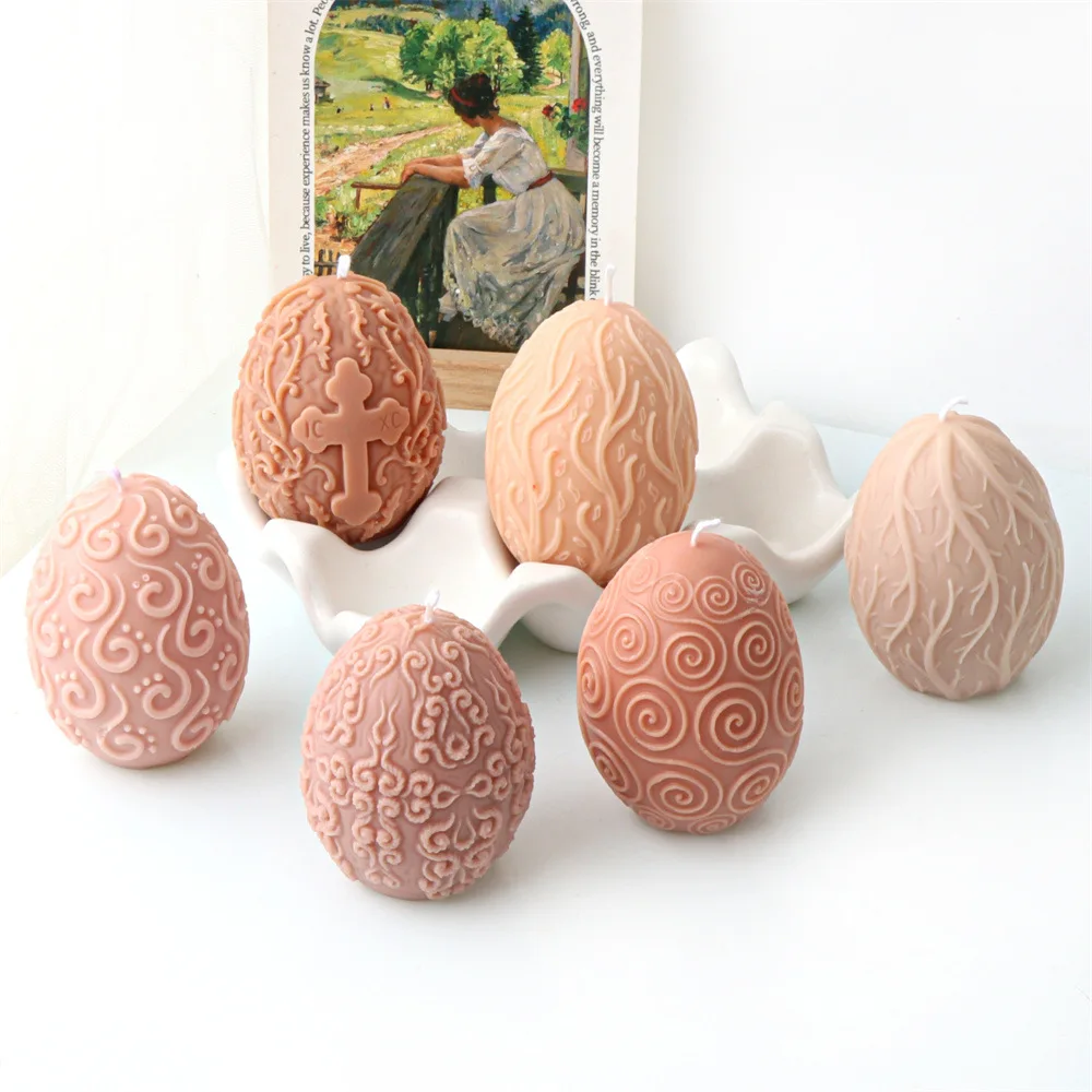 Stampo per candela a forma di uovo di Pasqua floreale 3D: decorazione primaverile per la casa con cera d'api e soia - Italia