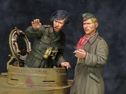 Figurine en résine moulée à l'échelle 1/35, modèle de personnage de la seconde guerre mondiale, kit d'assemblage (2 personnes) non peint, livraison gratuite 