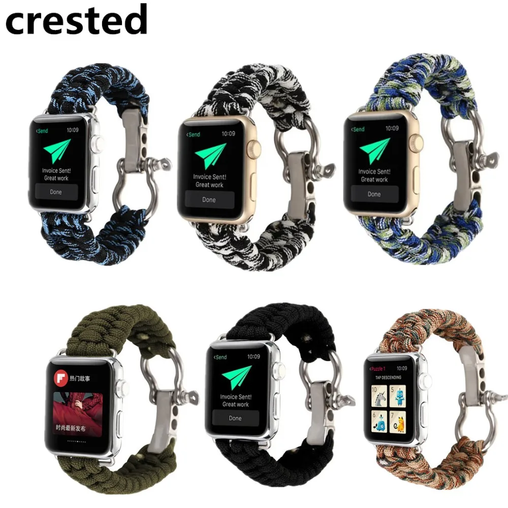 Cinturino In Nylon Per Cinturino Apple Watch 44Mm 42Mm 38Mm 40Mm Iwatch Survival Cinturino Esterno Apple Watch 5 4 3 Se 6 7