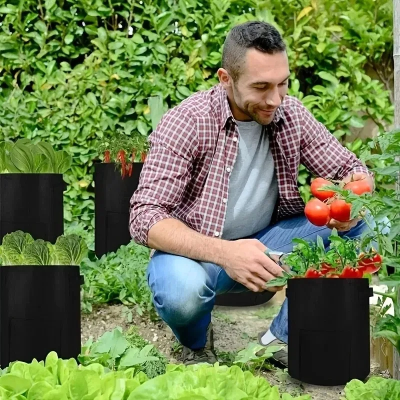 Description Picture 6 of itemVegetable Growing Bags Felt Plant Strong Potting Bag Nonwoven Fabric Moisturizing Garden Potato Pot Greenhouse Gardening Tools