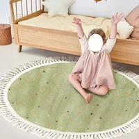 Bedroom Carpet Children's Bedside Floor Mat Round Pink Cute Girl Home Decoration Rug Machine Washable Carpets Kids Rugs 침실 카펫 2