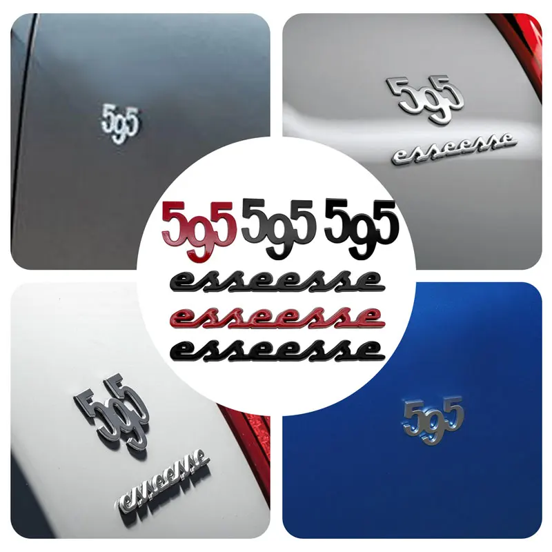 3D Metal Car Styling Sticker 595 Logo Posteriore Tronco Badge Fender Sticker Body Deca Per Abarth 500 595 Concorrenza Turismo Esseesse