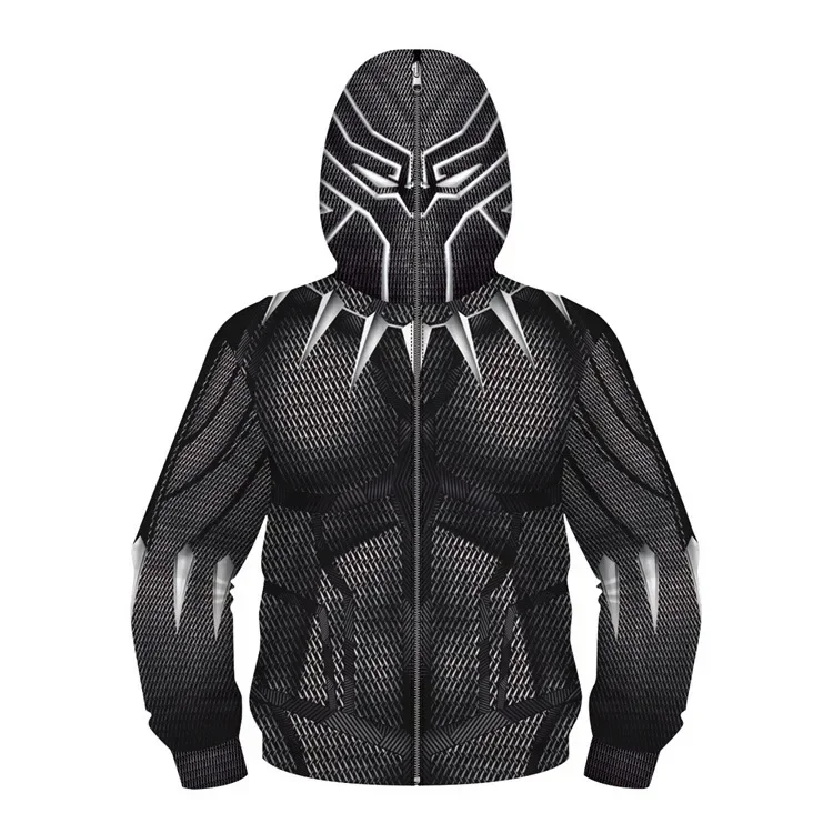 Sudadera con capucha de superhéroe Spiderman de Los Vengadores para niños, sudadera con cremallera 3D de Miles Morales, chaqueta de Iron Man, disfraz de Cosplay de Anime para niños y niñas