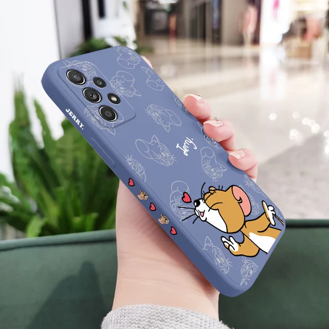 Classic Cartoon Case For Samsung A73 A53 A33 A23 A13 A03S A03 A52 A52S A51 A72 A71 A32 A31 A22 A21S A12 A02S A02 4G 5G Cover Light Blue 2