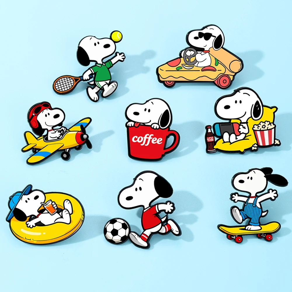 8pcs Cartoon White Puppy Dogs Enameled Brooches Cute Animal Lapel thumbnail 5