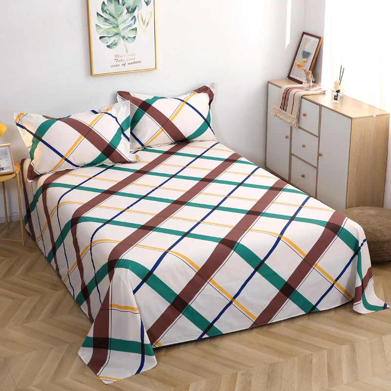 Draps de lit respirants et purs de Style anglais, pour matelas à Double  couverture, drap-housse en coton imprimé - AliExpress