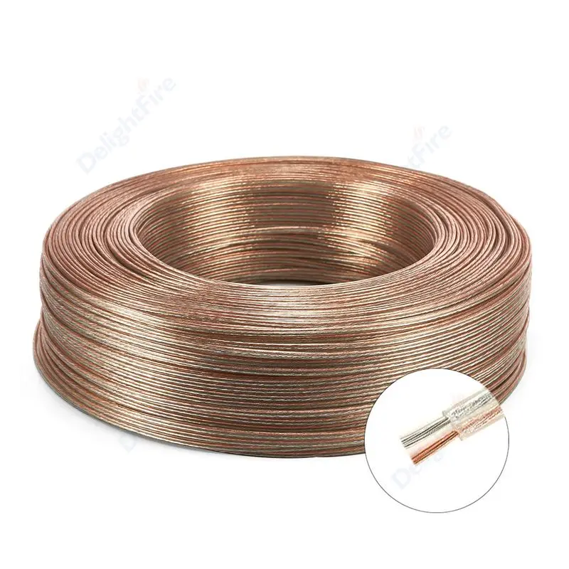 Description Picture 6 of item2pin Electrical Wire 22/18 AWG Gauge Speaker Wire Tinned Copper Insulated Transparent PVC For Home Speaker System Sound Systems