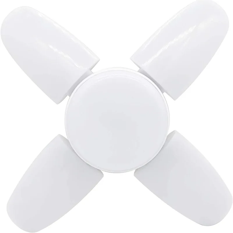 Ampoule LED Ventilateur 5 Pales Pliable 55W - 4800 Lumens, Lumière Froide 6500K, Tension 165-265V, Pour Garage Et Intérieur
