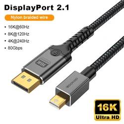 Ultra High - Resolution Bi - Directional DisplayPort Cable with Braided Design - 1m (16K)