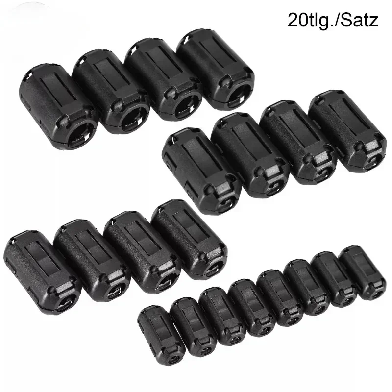 Filters Suppressors Ferrite Core Ring Clamp Kit Anti-Jamming Toroidal Clip-on Clamp for 3.5~13mm Cable Power Cord 20pcs cable clip,cable clamp,cable filter,cable noise suppressor
