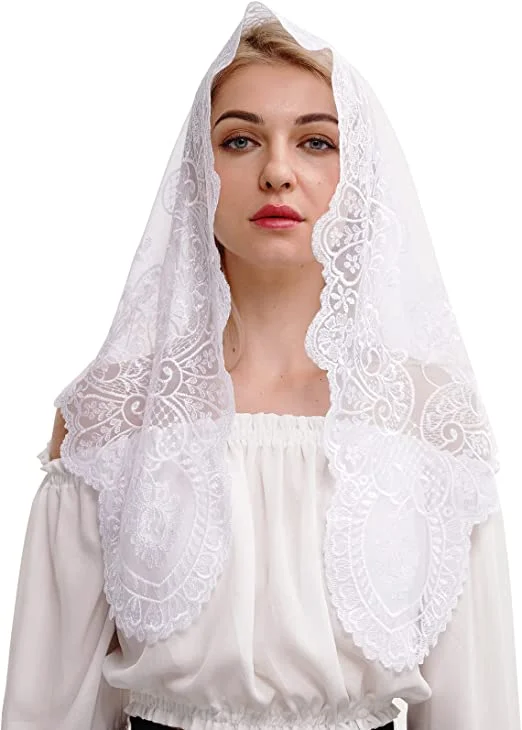 Bridal Veil Spanish Style Lace Mantilla Women Head Covering Catholic Veil Wedding Veil