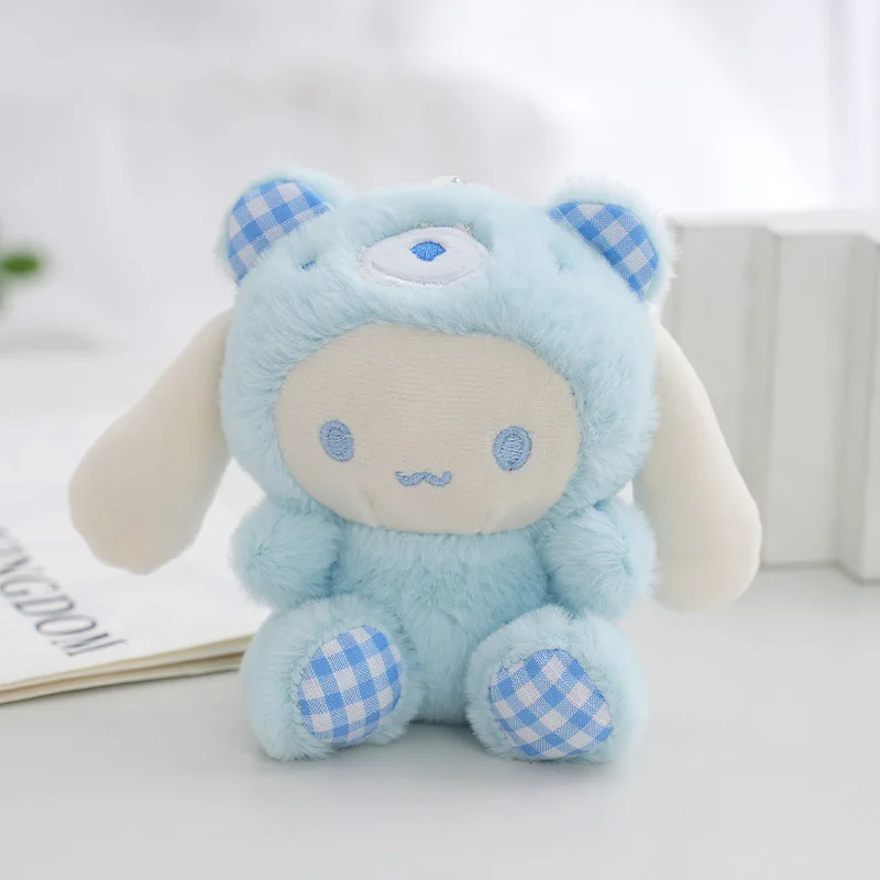 Sanrio  Purin Plush Anime 14CM Melody Cinnamoroll Kuromi Hello KittyKawaii Plushie KeyChain Bag Decoration Doll Kids Gift Toy 5
