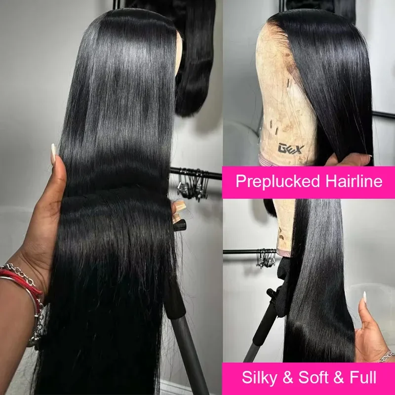 40 Inch Straight 13x6 Lace Frontal Wigs Human Hair 13x4 Hd Lace Wigs Bone Straight Human Hair Wig 5x5 Glueless Wig For Women