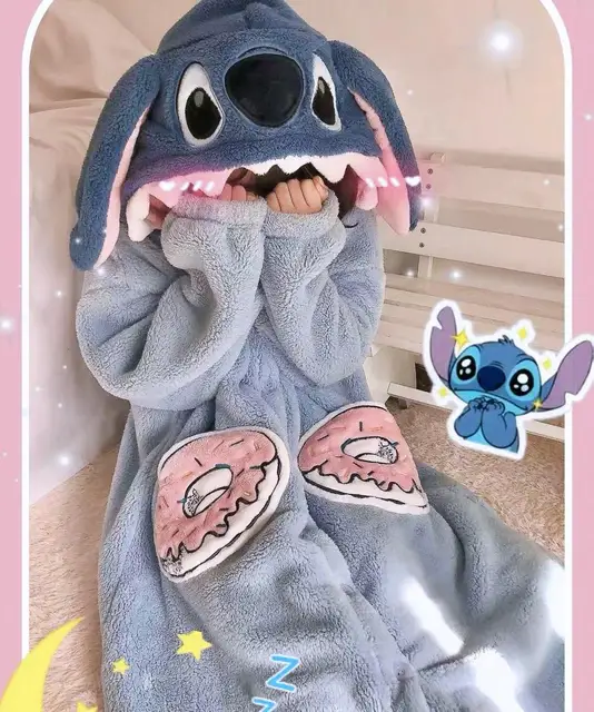 Disney Stitch-Pyjama à Manches Courtes pour Femme, T-shirt Ample, Vêtements  de Nuit Mignons pour la Maison, Nouvelle Collection Été - AliExpress