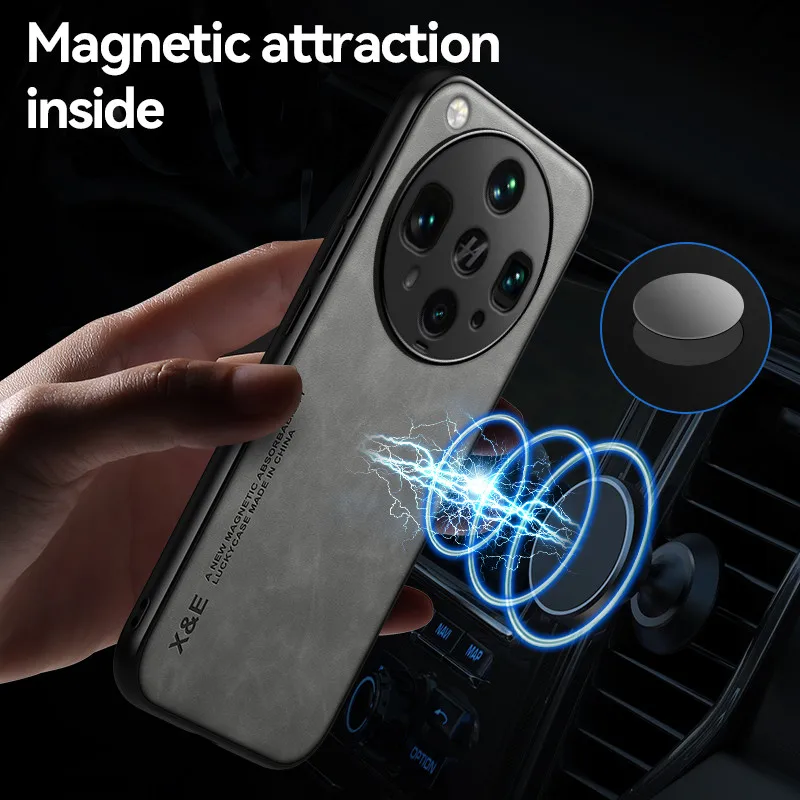 Vintage Durable Skin-Feeling PU Leather Phone Cover with Lens Protection