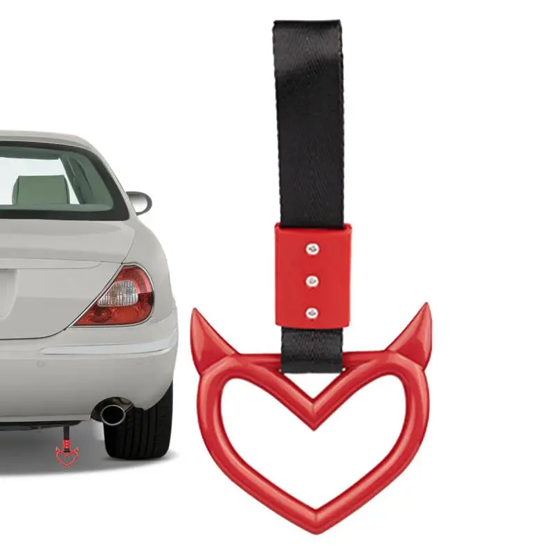 Tow Rope Heart Ring 1pc Car Tow Decoration Belt Train Bus Handle Hand Strap Drift Charm Car Handle Straps decor Styling car accessories strap car decoration strap car tow decoration