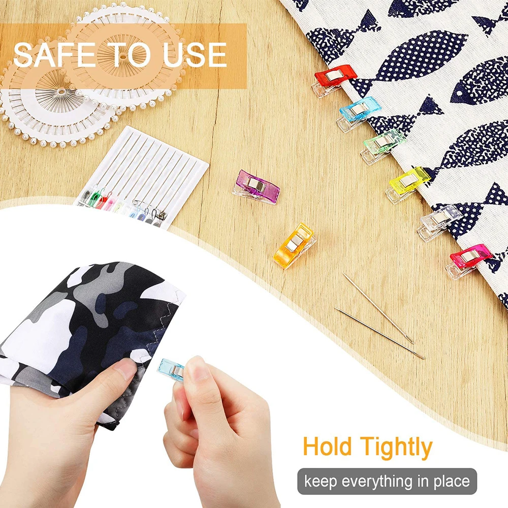 Sewing Clips Multipurpose Plastic Craft Crocheting Knitting Safety Assorted Color Binding Paper
