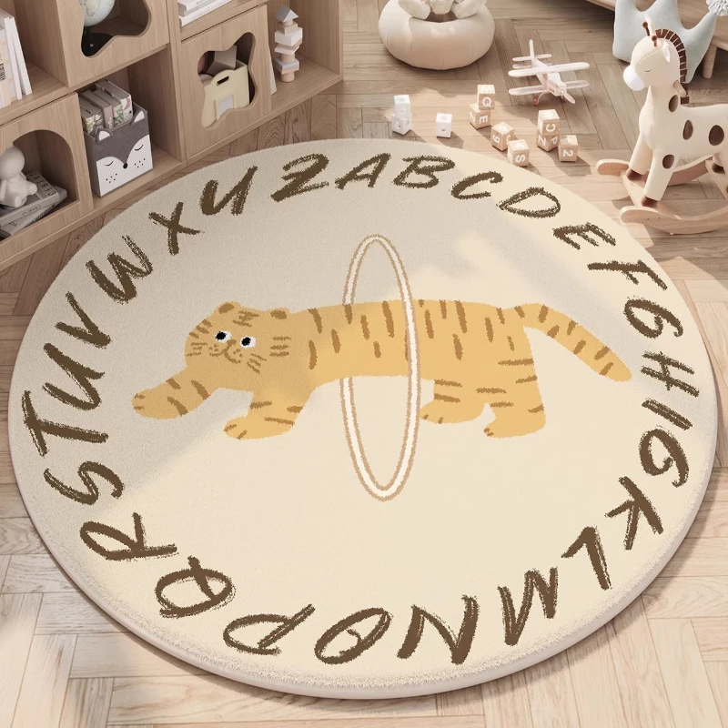 Cartoon Tier Rund Flauschiger Teppich Für Kinderzimmer Dekor_voghion.com