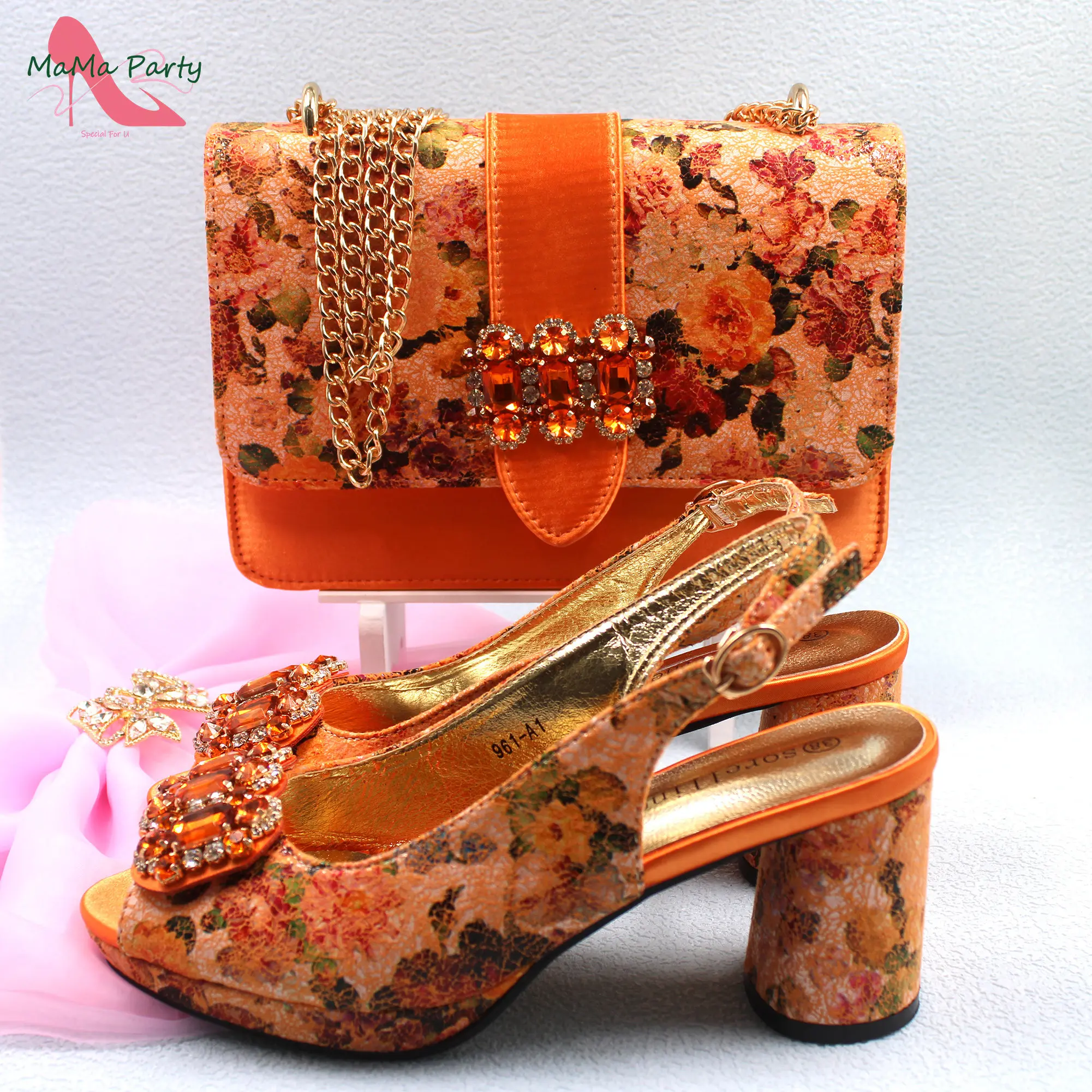 Orange New Arrivals 2024 Summer High Quality Design Flower Pu