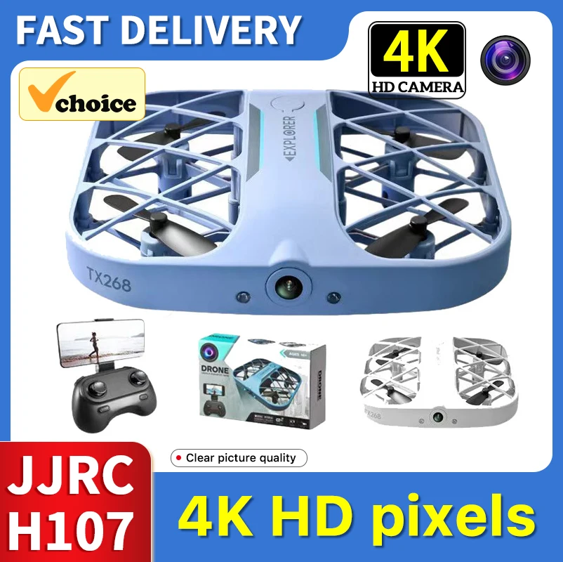 

JJRC H107 Mini Drone Dron 8K 4K Quadcopter With Camera Real-Time Transmission Mini Pocket UFO Small Remote Control Plane Toy Boy