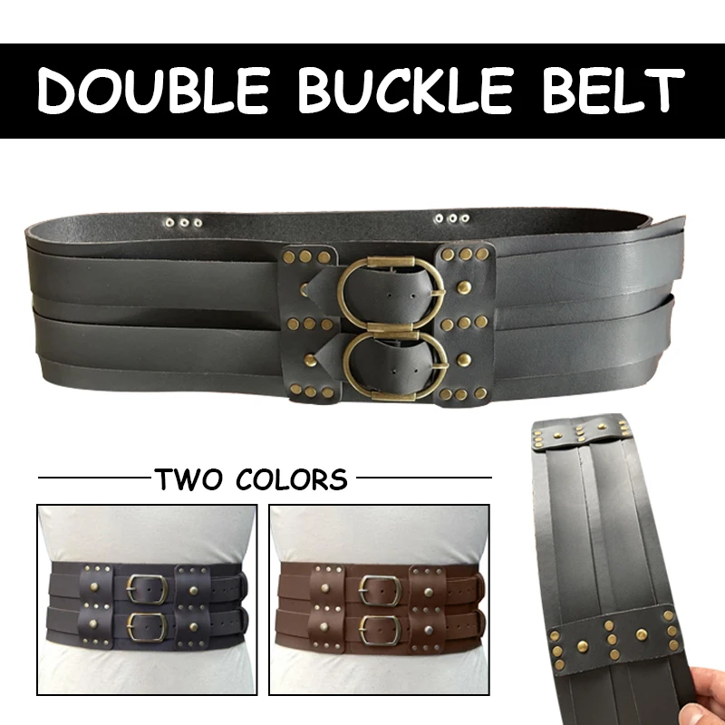Medieval Cosplay Belt Steampunk Women Vintage Wide Belt Men Knight Armors Medieval Viking Pirate Costume For Adult medieval cosplay belt